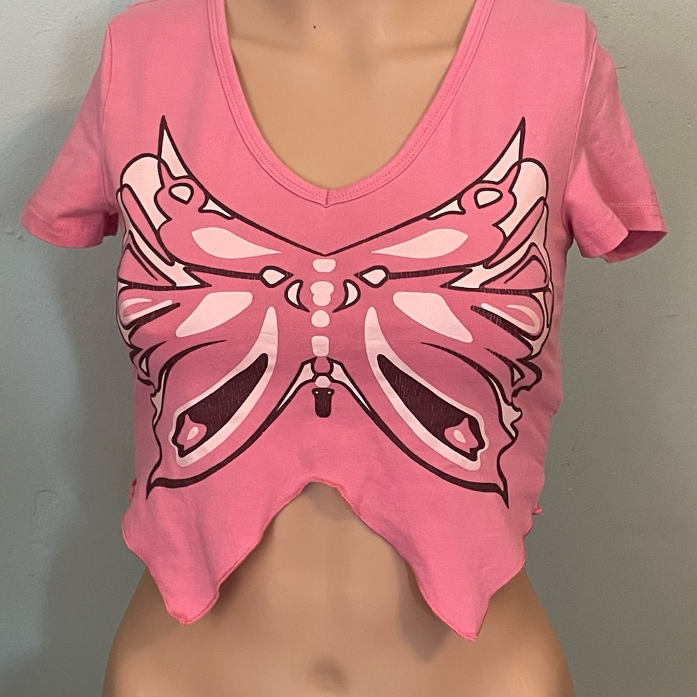 Y2k Butterfly Graphic Crop Top